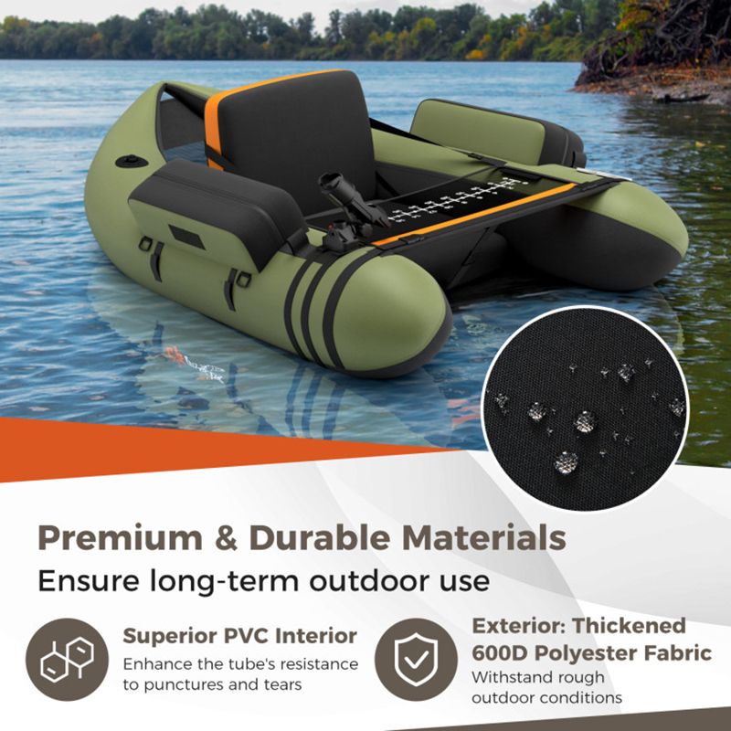 Load image into Gallery viewer, Inflatable Fishing Float Tube with Pump Storage Pockets and Fish Ruler
