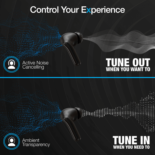 Active Noise Cancelling True Wireless Earbuds with Wireless Charging Case