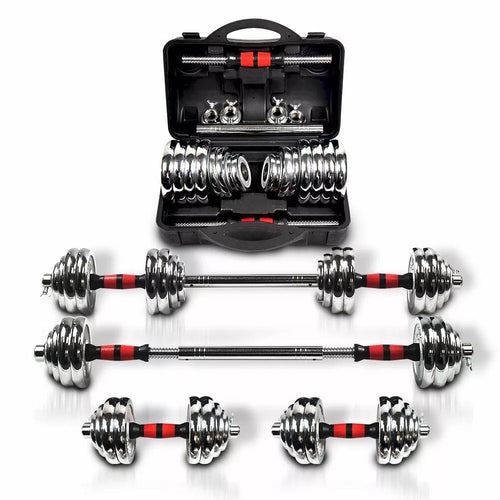 Adjustable Dumbbell Set Home Gym Cast Iron Barbell Sets with Carry Box 66lbs Office Bedroom Workout Dumbbells for Men and Women