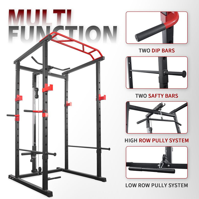 Load image into Gallery viewer, 1000Lbs Capacity Multi-functional Power Cage, Home Adjustable Pullup Squat Rack Comprehensive Fitness power Rack
