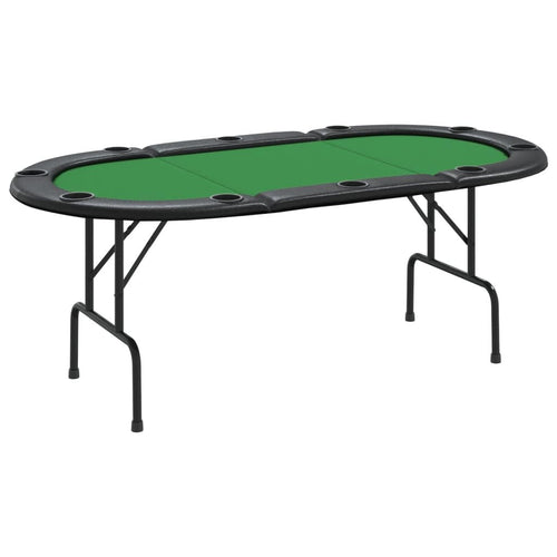 10-Player Folding Poker Table Green 81.1