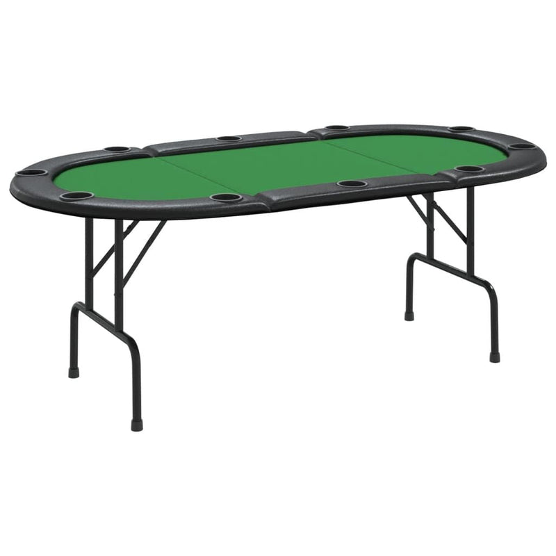 Load image into Gallery viewer, 10-Player Folding Poker Table Green 81.1&quot;x41.7&quot;x29.5&quot;
