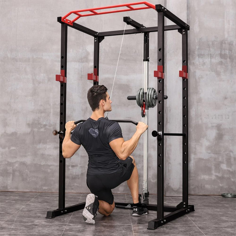 Load image into Gallery viewer, 1000 lbs. capacity Multi-functional Power Cage, Home Adjustable Pullup Squat Rack Comprehensive Fitness Barbell Rack
