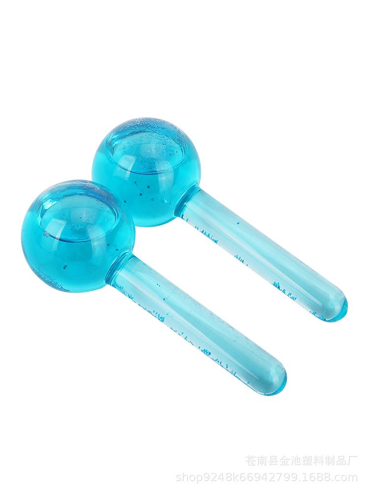 Load image into Gallery viewer, 1 Pair Facial Globes Cooling Roller Ball for Face Eye Massage Beauty Ice Hockey Energy Crystal Ball Water Wave Skin Care Device
