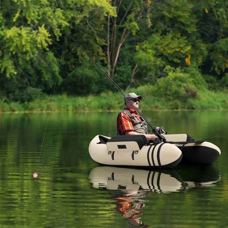 Load image into Gallery viewer, Inflatable Fishing Float Tube with Pump Storage Pockets and Fish Ruler
