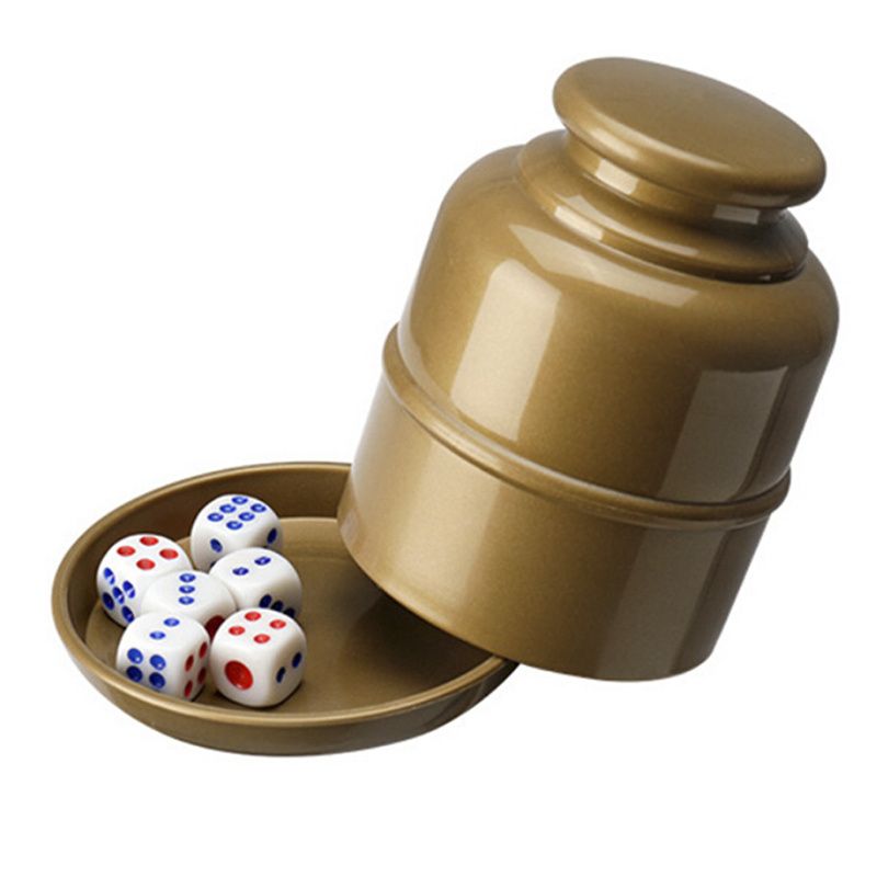 Load image into Gallery viewer, 1pc standard Dice &amp; Dice Cup Set; Bar Sieve Thickened Combination with Bottom Holder; Outdoor Table Game Accessories
