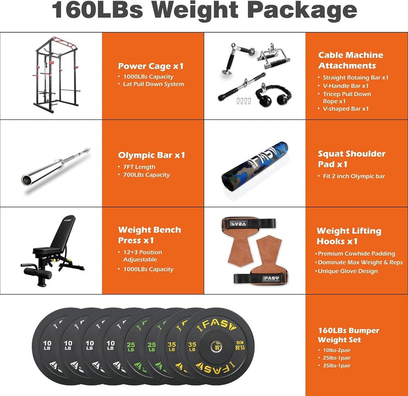 Load image into Gallery viewer, 1000 lbs. Multi-functional Power Cage, Home Adjustable Pull up power Rack Comprehensive Fitness Barbell Rack
