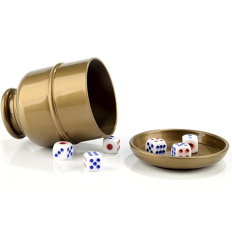 Load image into Gallery viewer, 1pc standard Dice &amp; Dice Cup Set; Bar Sieve Thickened Combination with Bottom Holder; Outdoor Table Game Accessories
