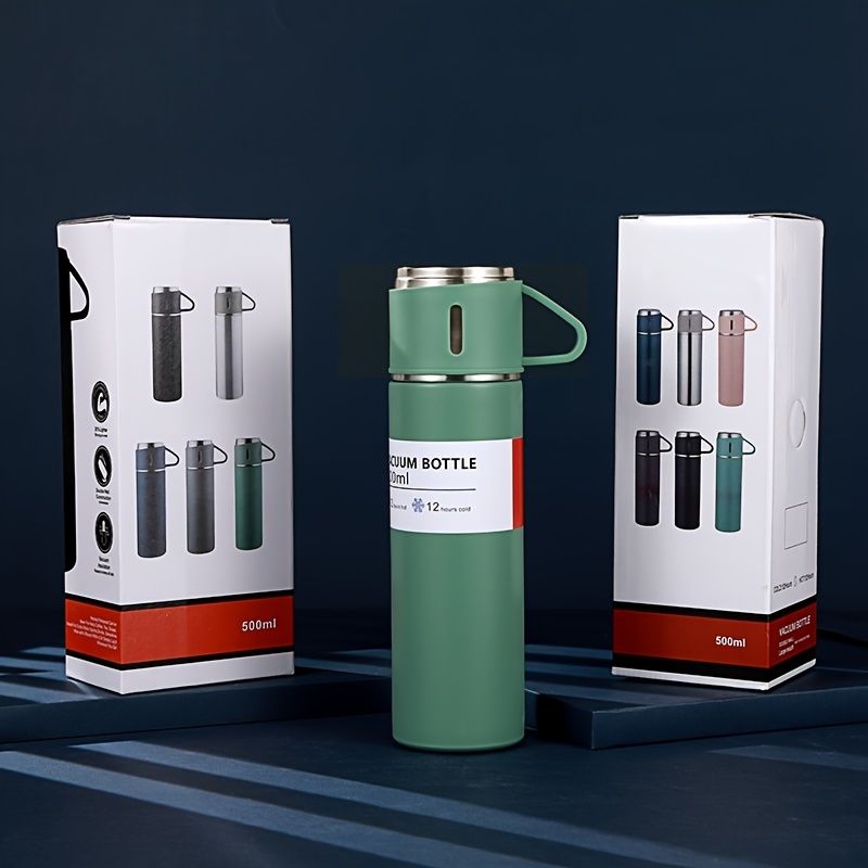 Load image into Gallery viewer, 1pc/1Set Stainless Steel Thermal tumble with Cup &amp; Gift Box Set; Double Layer Leakproof Insulated rambler; Keeps Hot and Cold Drinks for Hour
