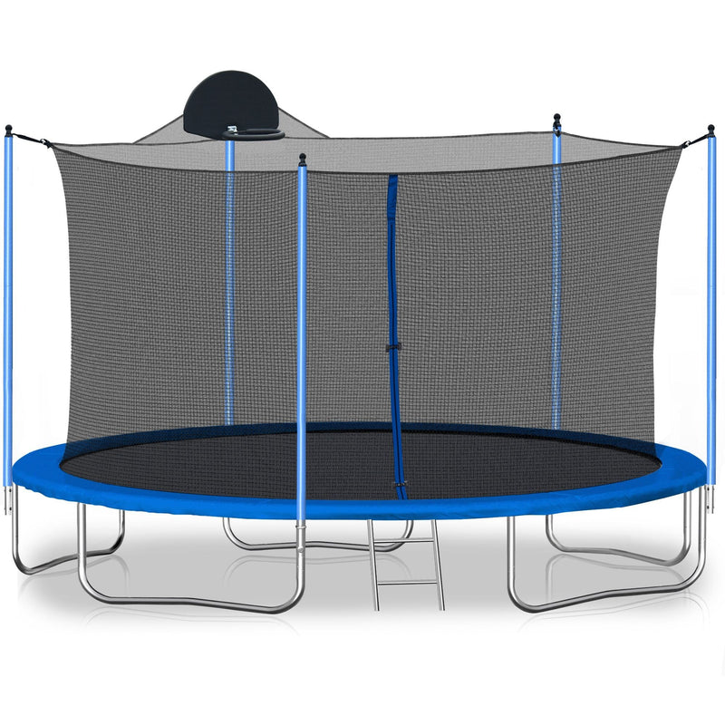 Load image into Gallery viewer, 12FT Trampoline with Safety Enclosure and Ladder - Perfect for Kids and Adults, Includes Basketball Hoop
