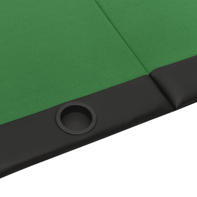 Load image into Gallery viewer, 10-Player Folding Poker Table Green 81.1&quot;x41.7&quot;x29.5&quot;
