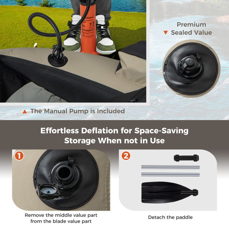 Load image into Gallery viewer, Inflatable Fishing Float Tube with Pump Storage Pockets and Fish Ruler

