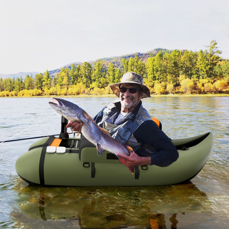 Load image into Gallery viewer, Inflatable Fishing Float Tube with Pump Storage Pockets and Fish Ruler
