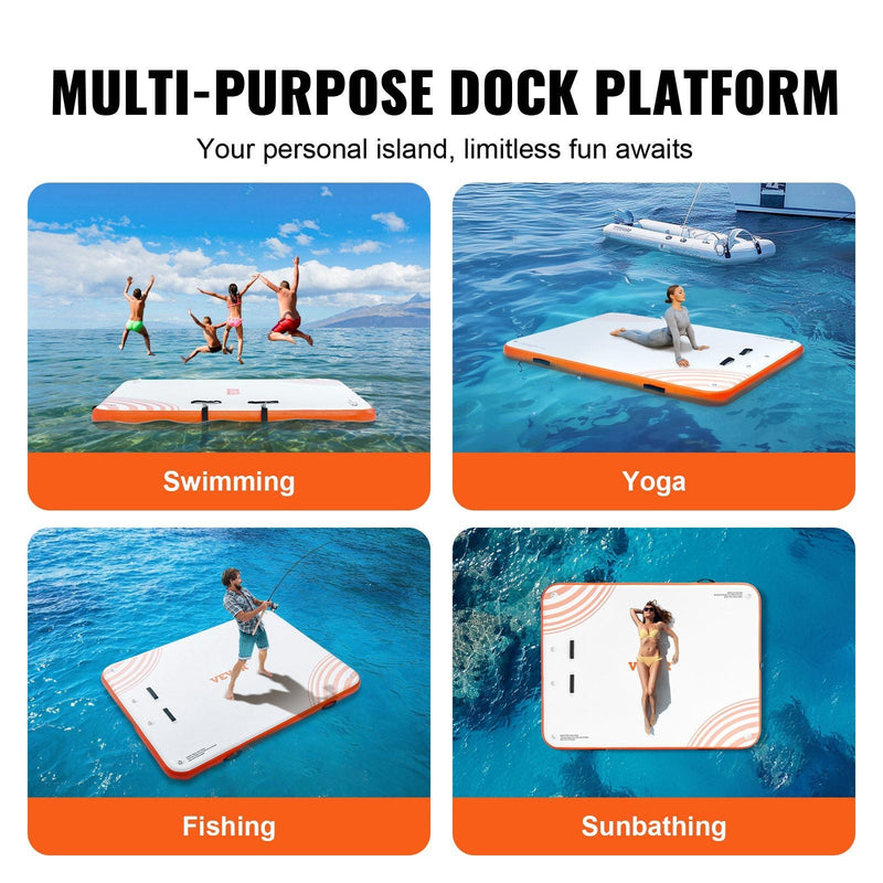 Load image into Gallery viewer, 10x8FT Inflatable Floating Dock Platform – Non-Slip Water Raft
