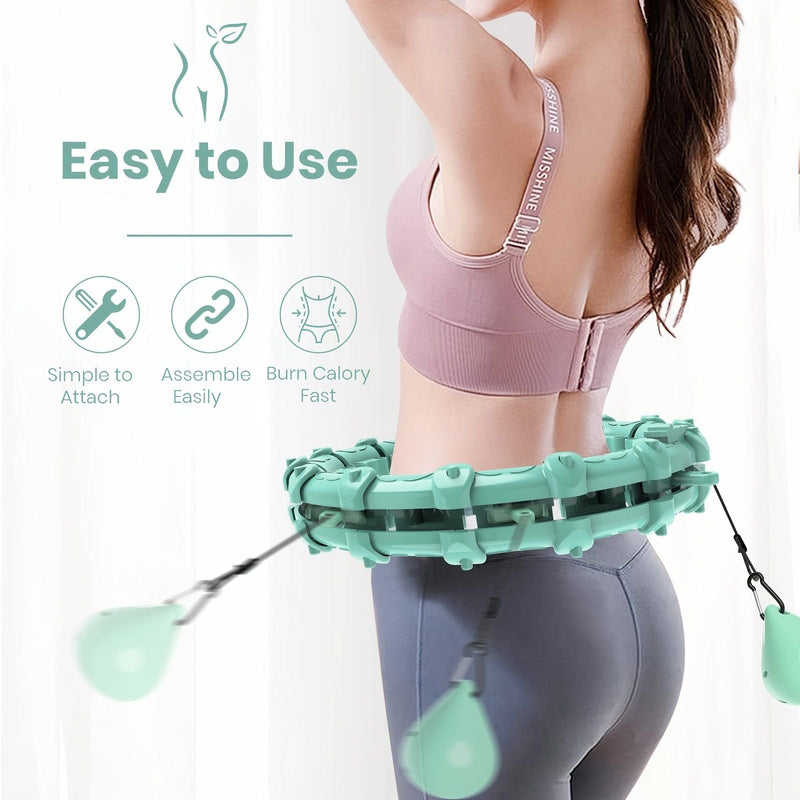 Load image into Gallery viewer, 1pc Smart Weighted Hula Hoops, Fitness Weight Loss Gear, With Detachable Knots &amp; Adjustable Weight
