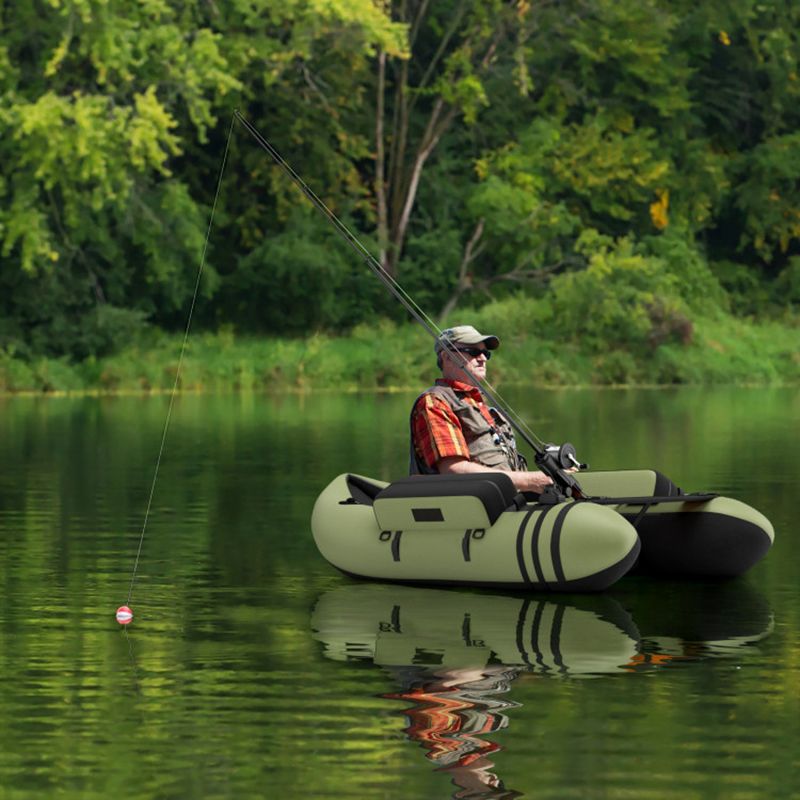 Load image into Gallery viewer, Inflatable Fishing Float Tube with Pump Storage Pockets and Fish Ruler
