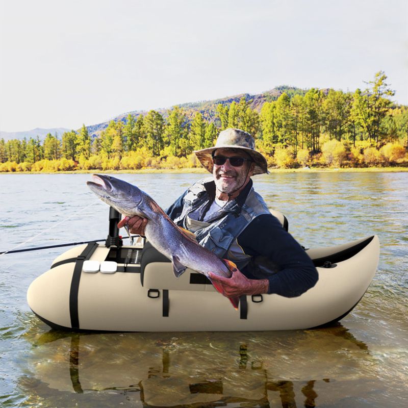 Load image into Gallery viewer, Inflatable Fishing Float Tube with Pump Storage Pockets and Fish Ruler
