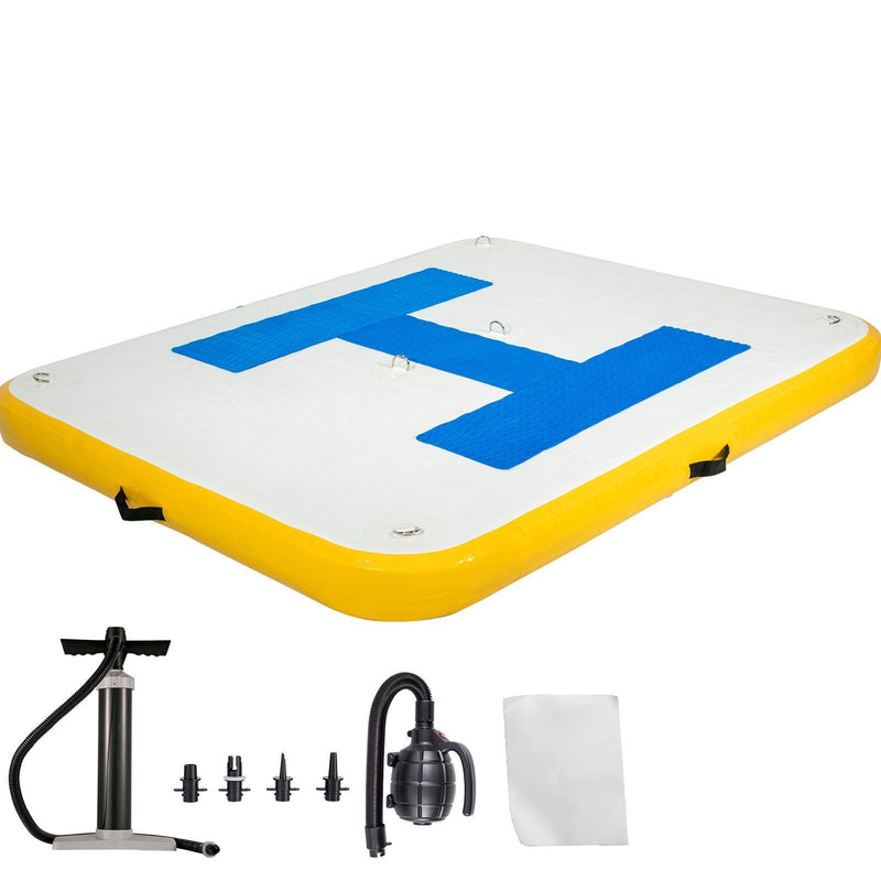 Load image into Gallery viewer, 8x5 ft Inflatable Floating Dock Platform with Electric Air Pump
