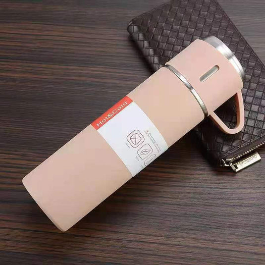 1pc/1Set Stainless Steel Thermal tumble with Cup & Gift Box Set; Double Layer Leakproof Insulated rambler; Keeps Hot and Cold Drinks for Hour