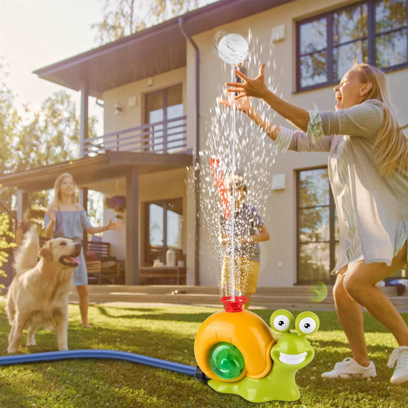 Load image into Gallery viewer, 2-in-1 Snail Baseball Sprinkler – Rotating Summer Water Toy

