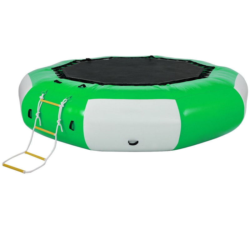 Load image into Gallery viewer, 10FT Inflatable Water Trampoline with Ladder – Round Water Bouncer
