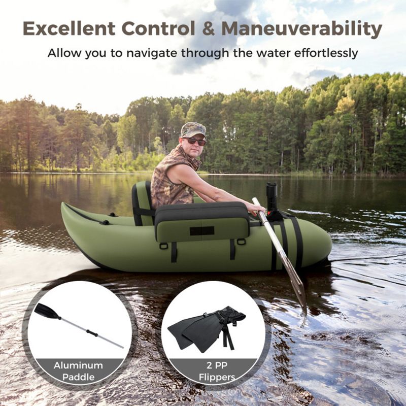Load image into Gallery viewer, Inflatable Fishing Float Tube with Pump Storage Pockets and Fish Ruler
