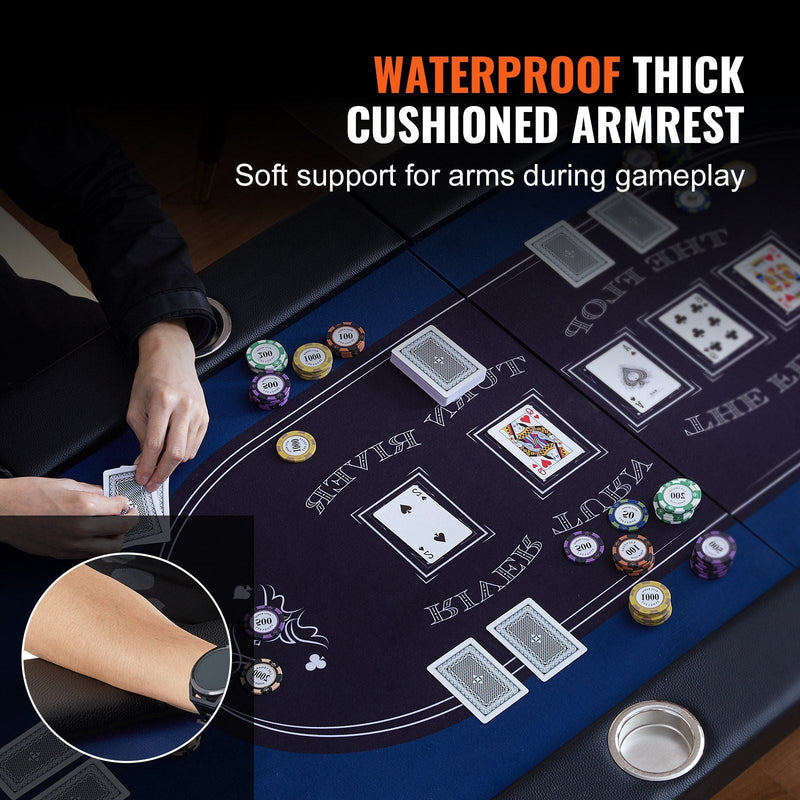 Load image into Gallery viewer, 10 Player Foldable Poker Table, Blackjack Texas Holder Poker Table with Padded Rails and Stainless-Steel Cup Holders,
