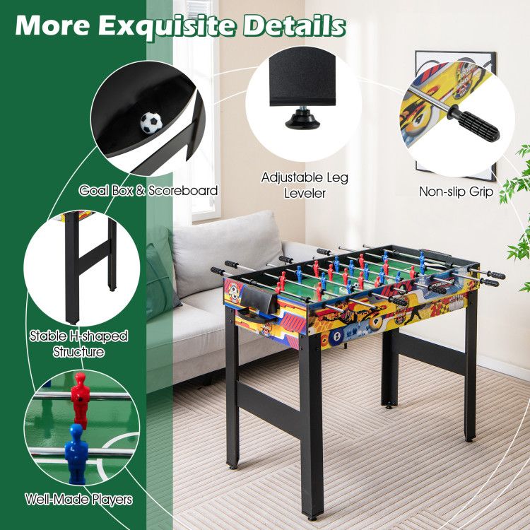 Load image into Gallery viewer, 12-in-1 Combo Game Table Set with Foosball Air Hockey Pool Chess and Ping Pong
