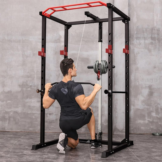 1000 lbs. Multi-functional Power Cage, Home Adjustable Pull up power Rack Comprehensive Fitness Barbell Rack