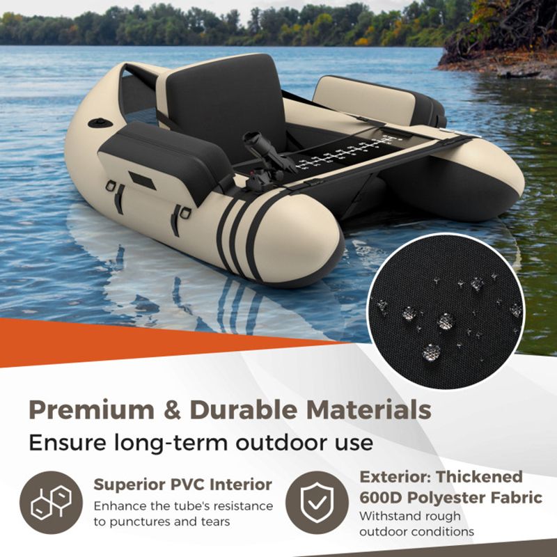Load image into Gallery viewer, Inflatable Fishing Float Tube with Pump Storage Pockets and Fish Ruler

