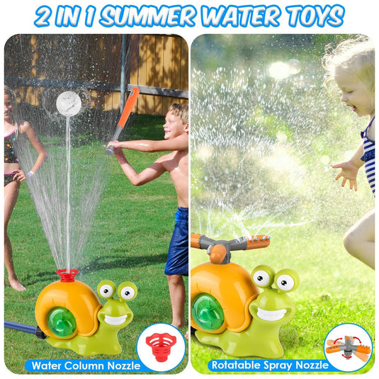 2-in-1 Snail Baseball Sprinkler – Rotating Summer Water Toy