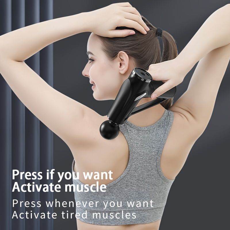 Load image into Gallery viewer, 1pc Tricep Gun Deep Muscle Massage Relax Outdoor Fitness Equipment Shock Full Body Massager Electric Massage Gun

