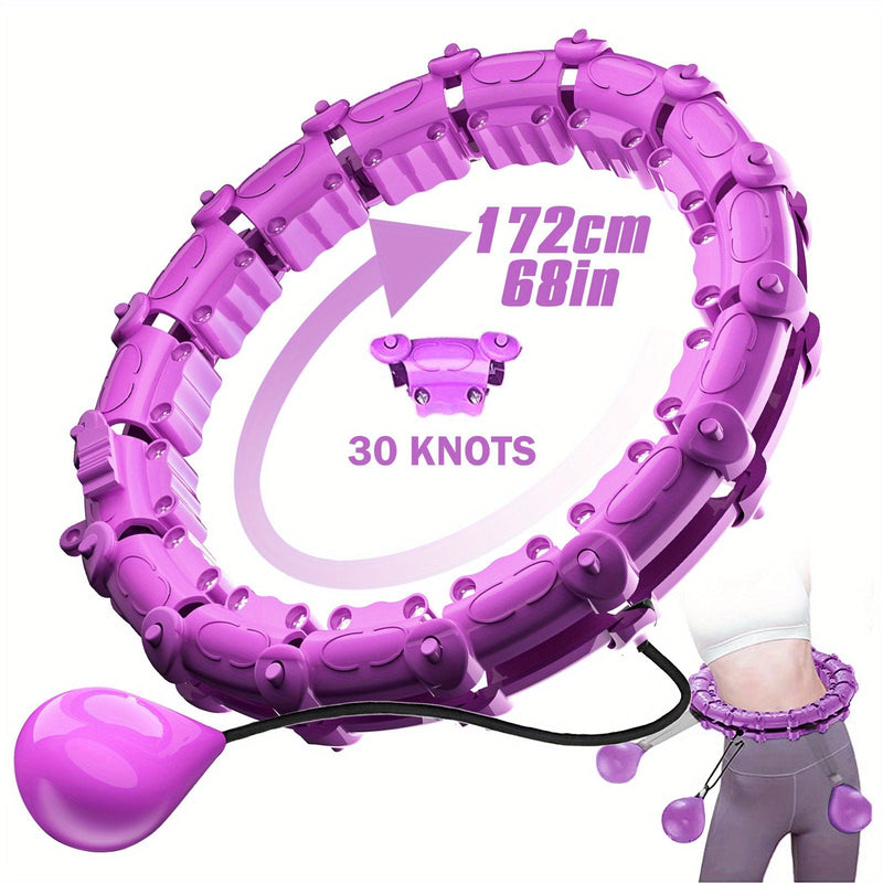 Load image into Gallery viewer, 1pc Smart Weighted Hula Hoops, Fitness Weight Loss Gear, With Detachable Knots &amp; Adjustable Weight
