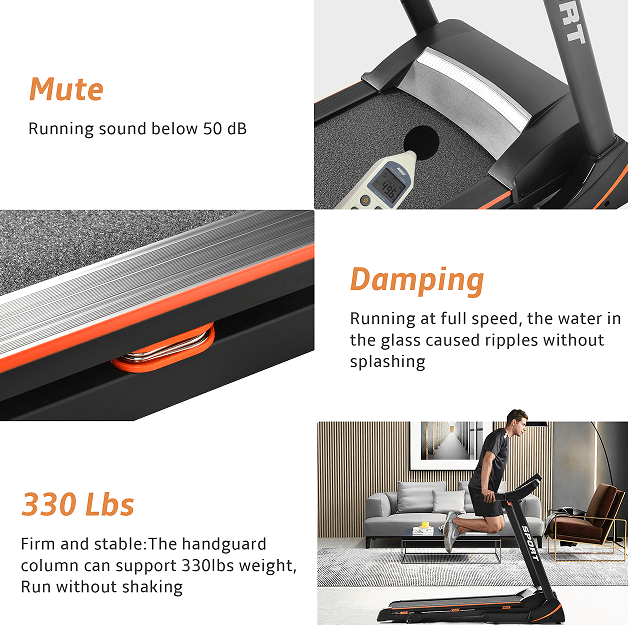 Load image into Gallery viewer, 330LBS Folding peloton Treadmill Aerobic Training 14.8KM/h Running Fitness LCD Display 5in 3.5HP motor, Medium Treadmill Home / Office adult men and women

