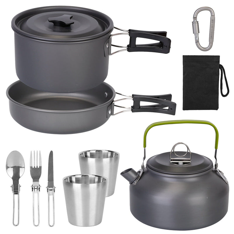 Load image into Gallery viewer, 12Pcs Camping Cookware Set Camping Stove Aluminum Pot Pans Kit
