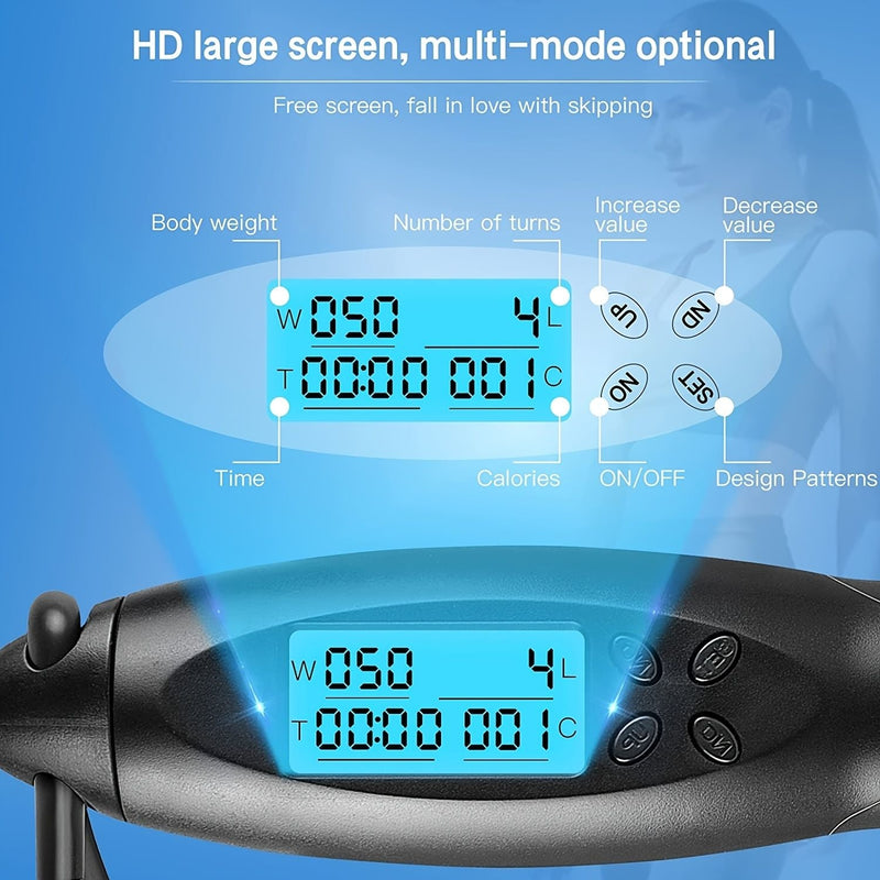 Load image into Gallery viewer, 1pc Jump Rope With Digital Calorie Counter And Time Setting; Skipping Rope For Women Men Adults Kids Working Out Exercises Fitness Training
