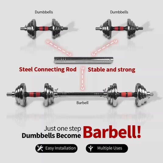 Adjustable Dumbbell Set Home Gym Cast Iron Barbell Sets with Carry Box 66lbs Office Bedroom Workout Dumbbells for Men and Women