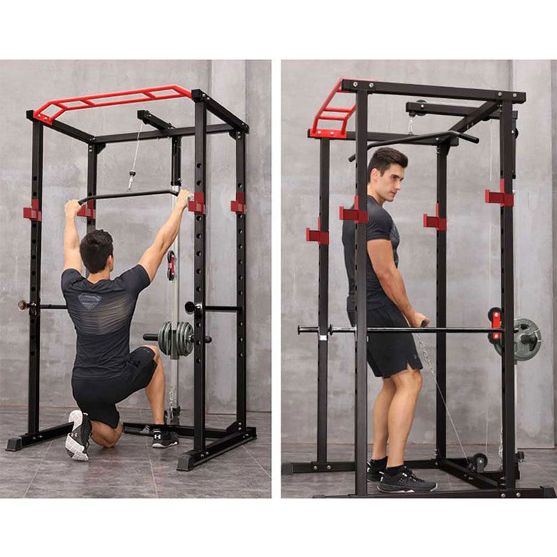 Load image into Gallery viewer, 1000 lbs. Multi-functional Power Cage, Home Adjustable Pull up power Rack Comprehensive Fitness Barbell Rack
