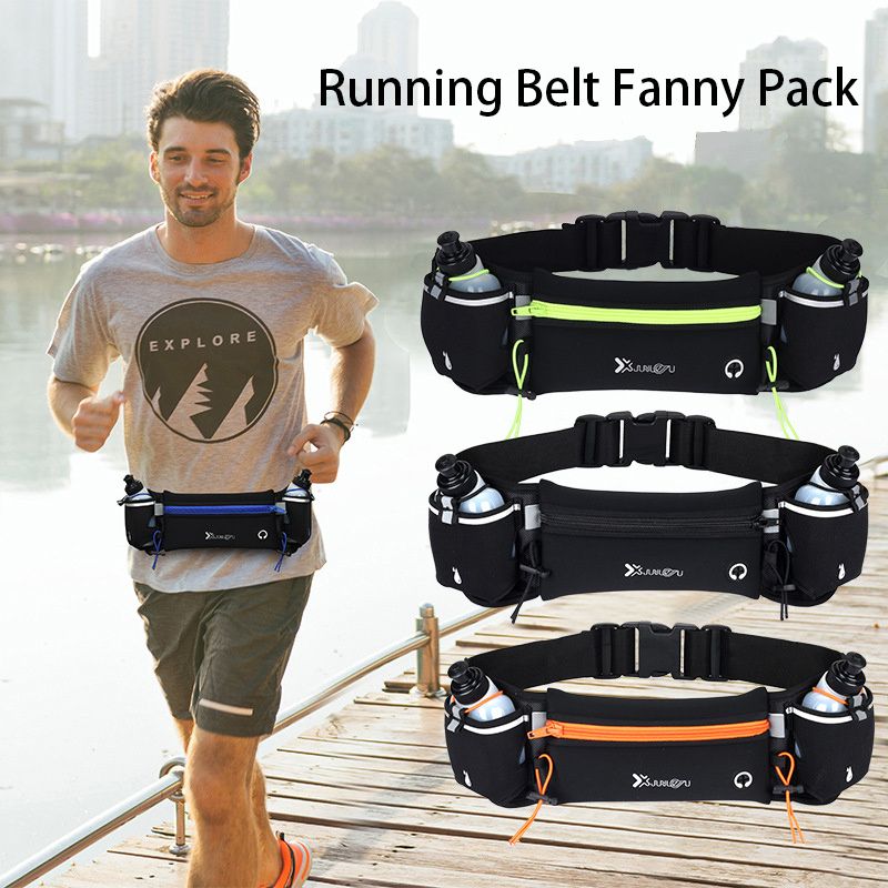 Load image into Gallery viewer, Adjustable Running Belt Fanny Pack With 2 Water Bottle Holder For Men And Women For Fitness Jogging Hiking Travel
