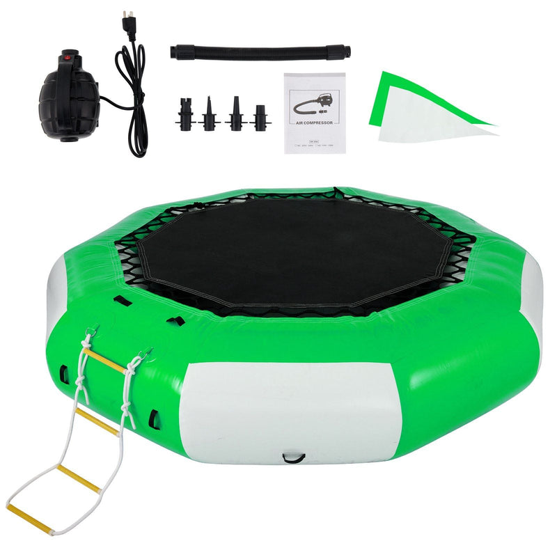 Load image into Gallery viewer, 10FT Inflatable Water Trampoline with Ladder – Round Water Bouncer
