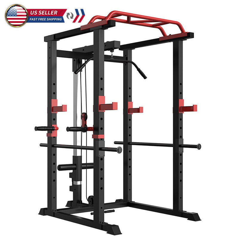 Load image into Gallery viewer, 1000 lbs. Multi-functional Power Cage, Home Adjustable Pull up power Rack Comprehensive Fitness Barbell Rack
