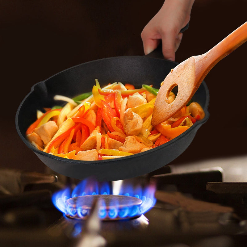 Load image into Gallery viewer, 3Pcs Pre-Seasoned Cast Iron Skillet Set 6/8/10in Non-Stick Oven Safe Cookware Heat-Resistant Frying Pan
