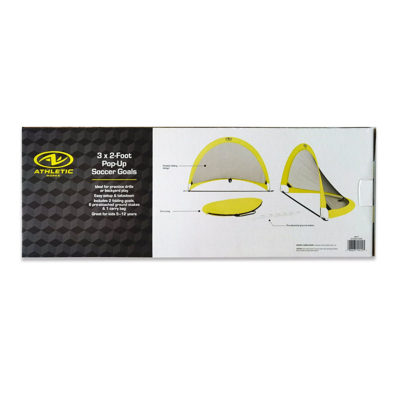 Load image into Gallery viewer, 2-Pack Pop-Up Soccer Nets – 3x2ft Portable Training Goals with Carry Bag for Kids Ages 5–12
