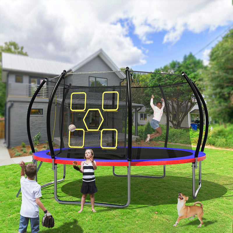 Load image into Gallery viewer, 14FT Trampoline, Outdoor Trampolines for Kids and Adults, Recreational Trampoline with Enclosure Net &amp; Ladder, Round Trampoline ASTM Approved
