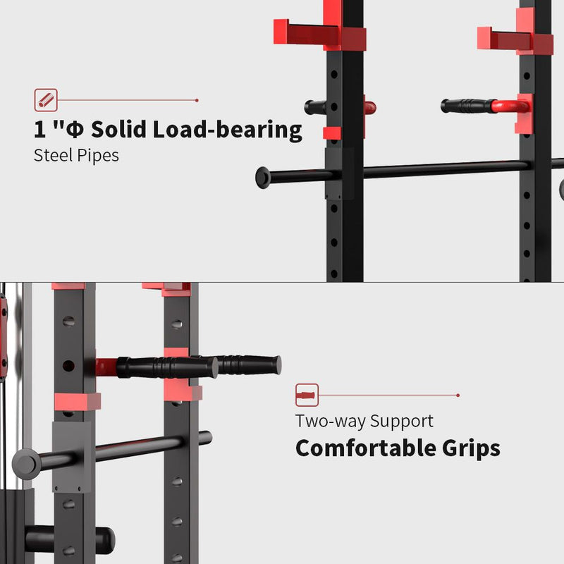 Load image into Gallery viewer, 1000Lbs Capacity Multi-functional Power Cage, Home Adjustable Pullup Squat Rack Comprehensive Fitness Barbell Rack

