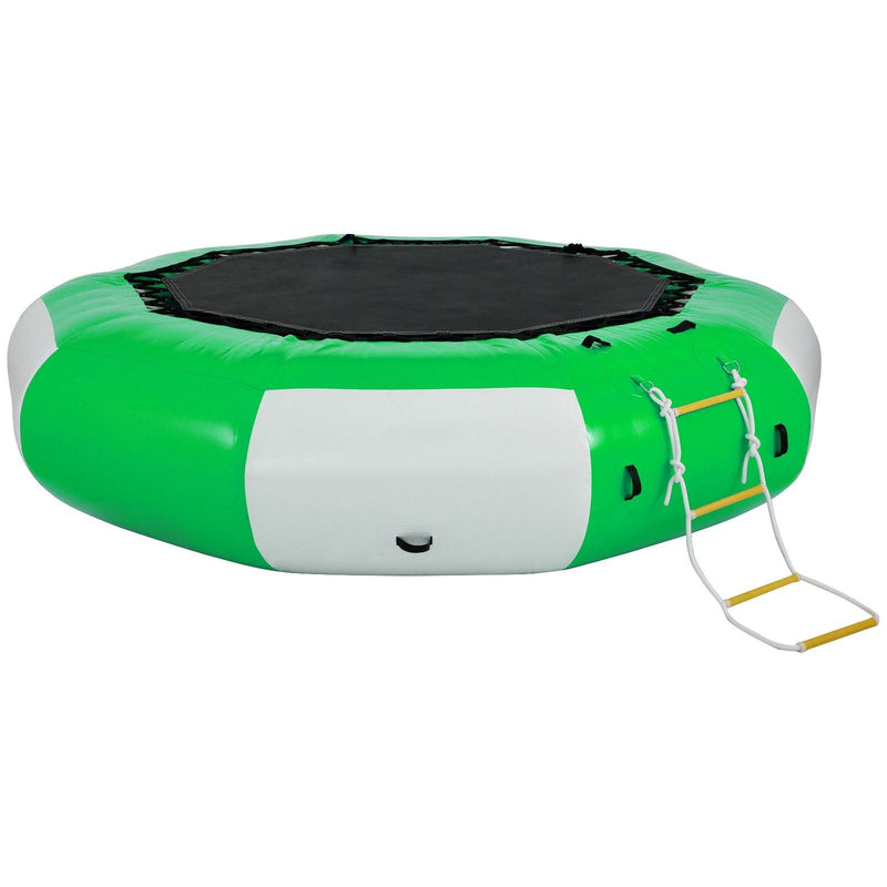Load image into Gallery viewer, 10FT Inflatable Water Trampoline with Ladder – Round Water Bouncer
