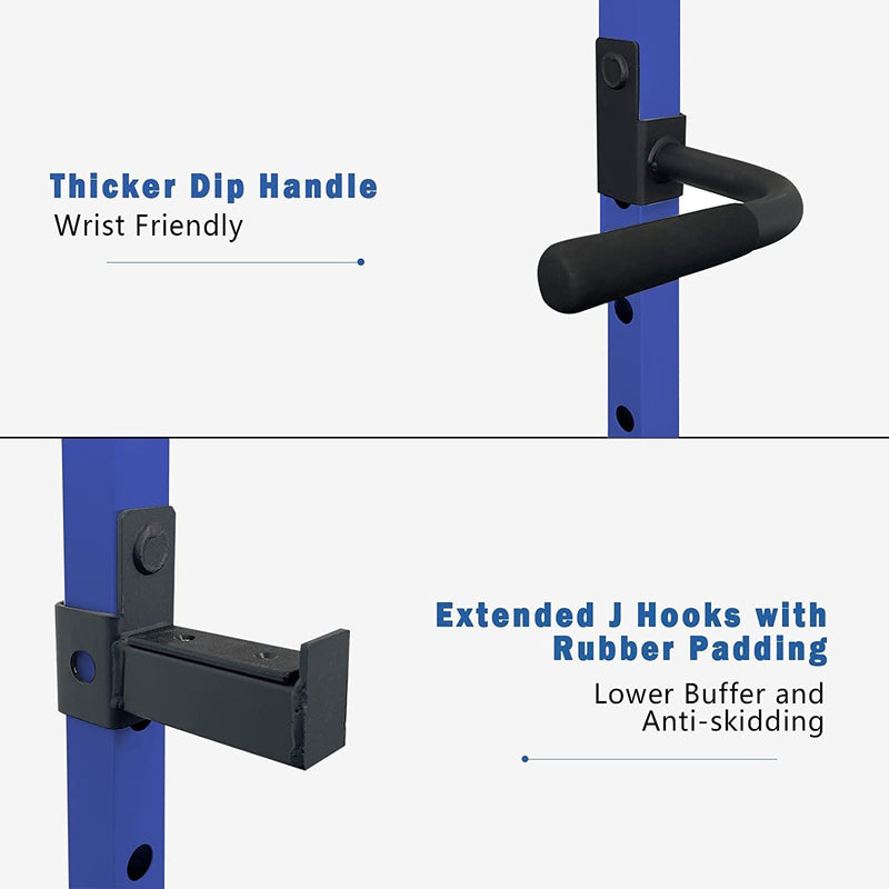 Load image into Gallery viewer, 1000 lbs. capacity Blue Multi-functional Power Cage, Home Adjustable Pullup Squat Rack Comprehensive Fitness Barbell Rack Olympic Bar
