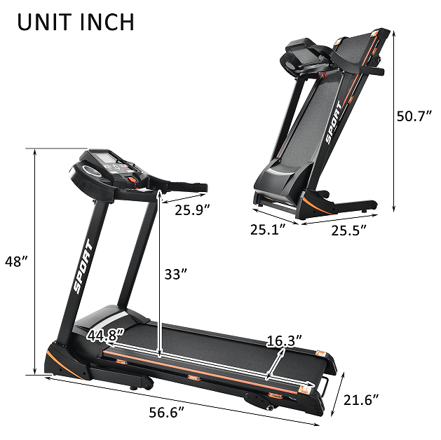 Load image into Gallery viewer, 330LBS Folding peloton Treadmill Aerobic Training 14.8KM/h Running Fitness LCD Display 5in 3.5HP motor, Medium Treadmill Home / Office adult men and women
