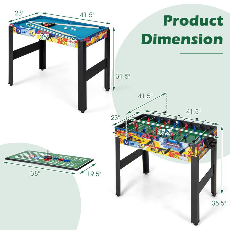 Load image into Gallery viewer, 12-in-1 Combo Game Table Set with Foosball Air Hockey Pool Chess and Ping Pong
