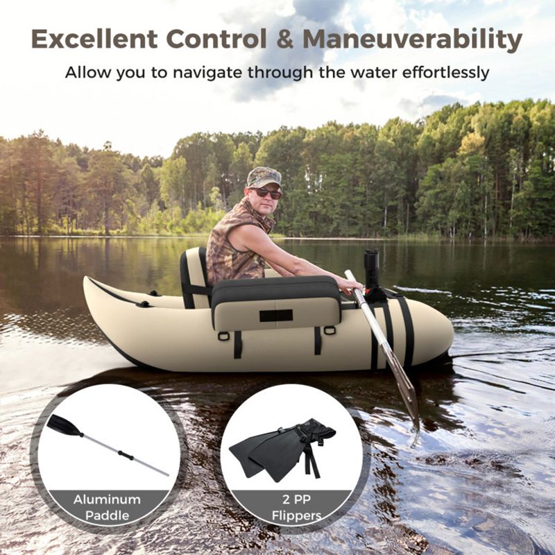 Load image into Gallery viewer, Inflatable Fishing Float Tube with Pump Storage Pockets and Fish Ruler
